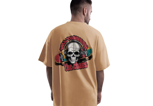 Skull Skateboard Tshirt Design Template