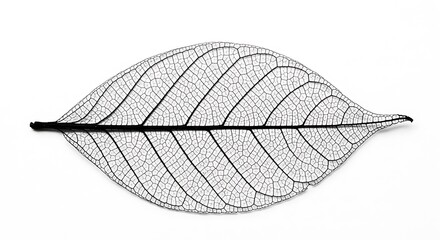 Intricate natural patterns revealed through the delicate venation of a dried leaf