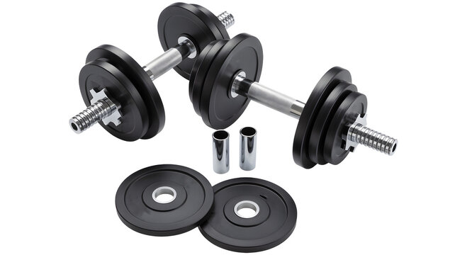These adjustable dumbbells are ready for weight lifting and strength training.