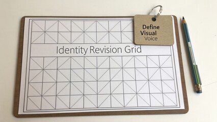Identity Revision Grid Template for Creative Projects and Visual Voice Definition