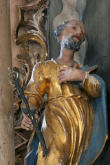 The statue of the Saint on the altar of the Assumption of Mary in the Church of St. Mary Magdalene in Cazma, Croatia