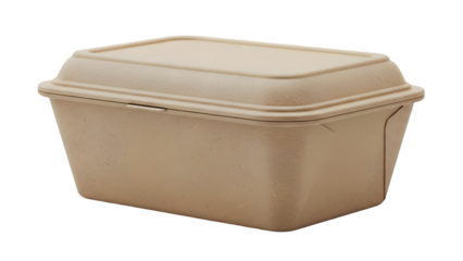 Compostable Food Container (Isolated on White)