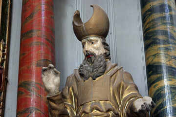 Saint Zechariah, statue on the main altar in the parish church of Our Lady of Sorrows of Carinthia in Krizevci, Croatia