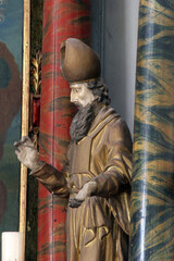 Saint Zechariah, statue on the main altar in the parish church of Our Lady of Sorrows of Carinthia in Krizevci, Croatia