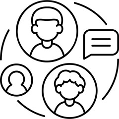 Obraz premium Line Art Group Networking Icon