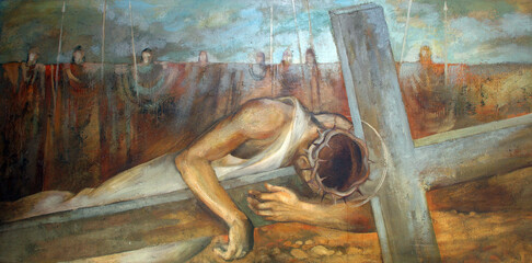 9th Stations of the Cross, Jesus falls the third time, National Shrine of Saint Joseph in Karlovac, Croatia