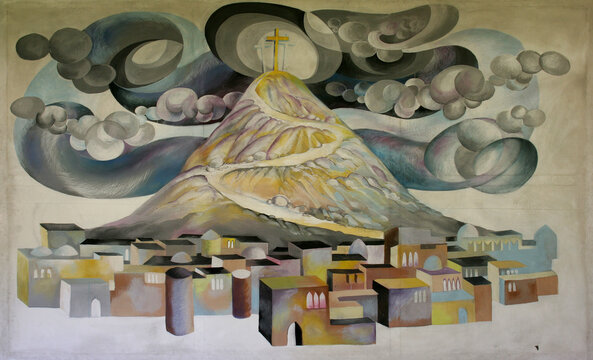 Cross on Mount Calvary in Jerusalem, National Shrine of Saint Joseph in Karlovac, Croatia