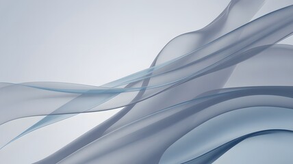 Flowing translucent blue and grey abstract waves background