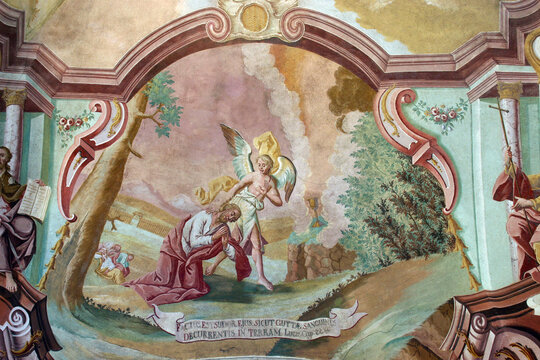 Prayer on the Mount of Olives, fresco in the parish church of Our Lady of Snow in Kutina, Croatia