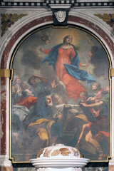 The main altar in the church of the Blessed Virgin Mary in Jastrebarsko, Croatia