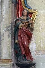 Saint Lucia, statue on the Bernard of Clairvaux Altar in the Church of the Blessed Virgin Mary in Jastrebarsko, Croatia