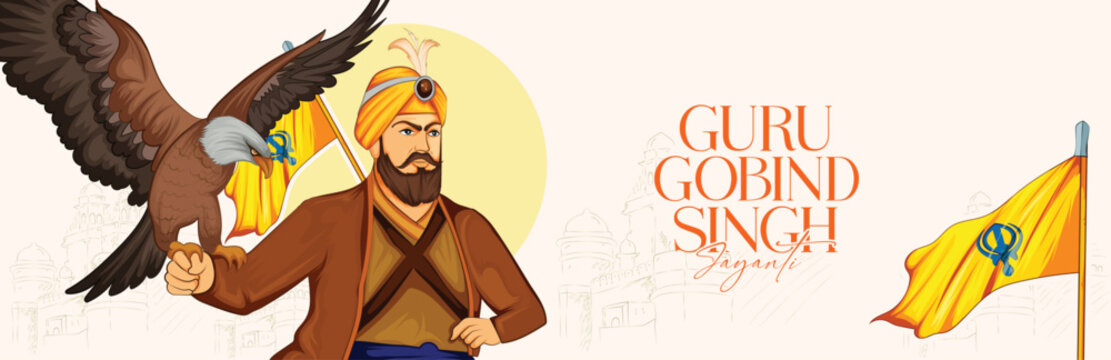 Guru Govind Singh Jayanti illustration vector art