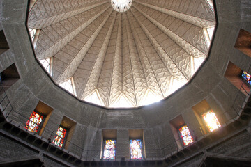 The dome of the Basilica of the Annunciation in Nazareth, Israel, stands on the spot where the Archangel Gabriel announced to Mary the imminent birth of Jesus