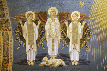 Mosaic depicting the Sacrifice of Jesus, in the Basilica of the Transfiguration, Mount Tabor, Israel