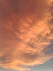 Dramatic Orange Clouds at Sunset Sky – Beautiful Natural Background