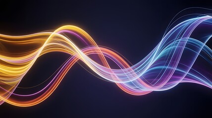Glowing Wavy Light Trails Orange Blue Purple abstract