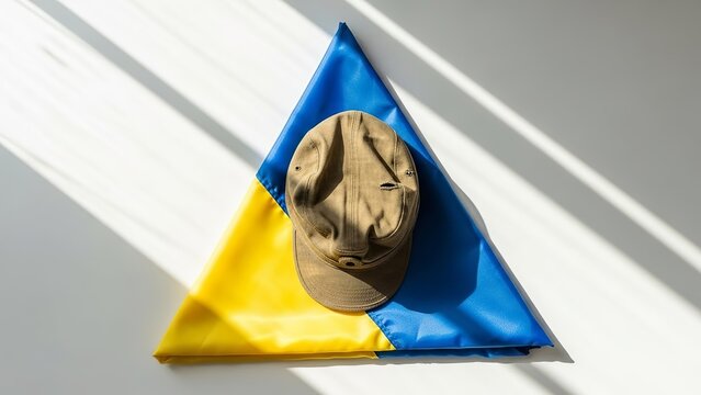 Ukraine flag support patriotism solidarity freedom democracy peace hope defense cap military conflict