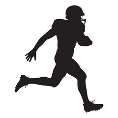 American football running player silhouette illustration