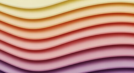 Abstract Wavy Gradient Background with Flowing Colorful Layers and Soft Harmonious Transitions