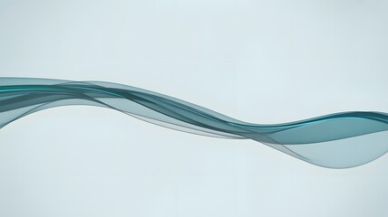 Teal blue abstract flowing wave on light blue background