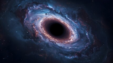 Obraz premium Black hole illustration with vibrant color ring