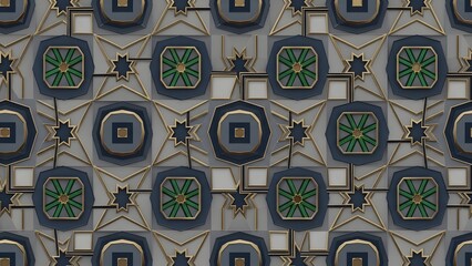 Geometric pattern tile design abstract art deco background texture mosaic shapes graphic ornament decoration