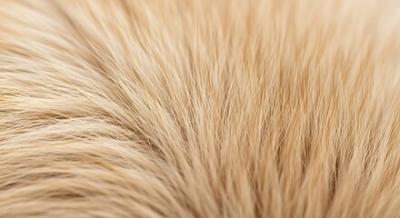 Detailed close-up of soft luxurious golden blonde animal fur with visible individual strands and texture