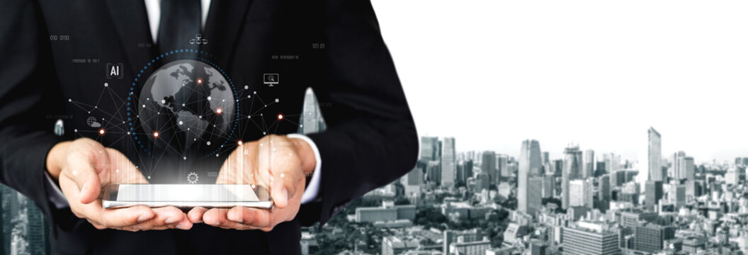 Global AI network showing connection between AI, global, and network elements across the digital world and data infrastructure Vouch