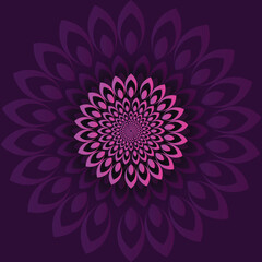 Mandala Flower Vector &ndash; Intricate Purple Geometric Floral Pattern with Radial Symmetry