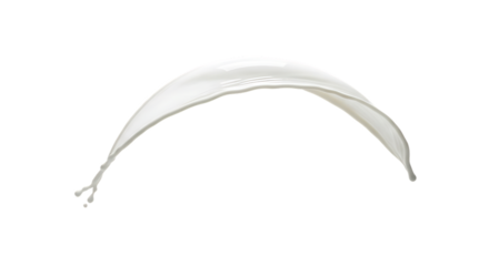 White liquid splash forming an arch isolated on transparent background