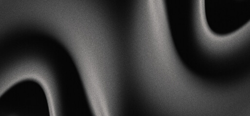 dark monochrome abstract background with noise aesthetic and texture illustration of black velvet cloth illuminated by dim light, or smooth asphalt surface, or very soft black volcanic sand grains © maskam