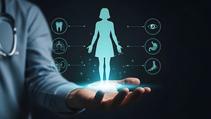 Healthcare professional interacting with digital human avatar