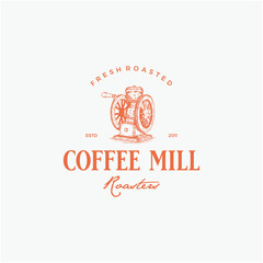 Coffee mill logo design