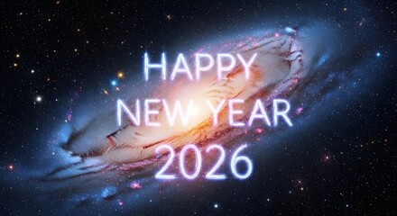 Happy new year space galaxy stars celebration festive cosmic future sky astronomy light night