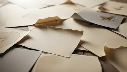 Weathered Thick Book with Torn Pages on a Wooden Desk