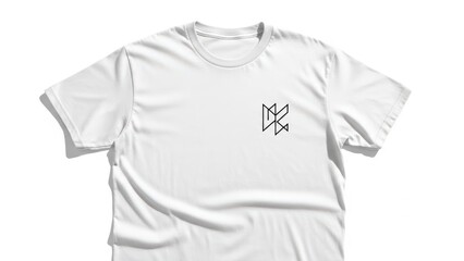 Crisp White Cotton Shirt with Minimalist Black Geometric Logo