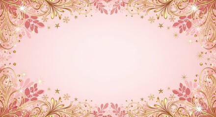 Elegant floral design background soft pink theme digital art decorative elements aesthetic viewpoint visual appeal for invitations or stationery