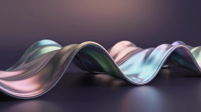 A continuous seamless loop of fluid organic three dimensional sine waves undulating in perfect spatial rhythm across a gradient background continuous seamless loop, high definition, smooth texture