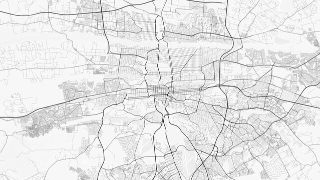 Pretoria City Map. Minimalist black and  white line art poster for printing, wallpaper, wall art, and map resources for home and office decor