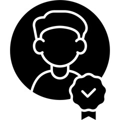 Glyph Solid Profile Badge Icon