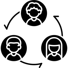 Glyph Solid Mutual Connections Icon
