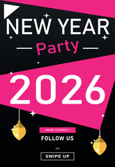 Happy New year 2026 party instagram post 