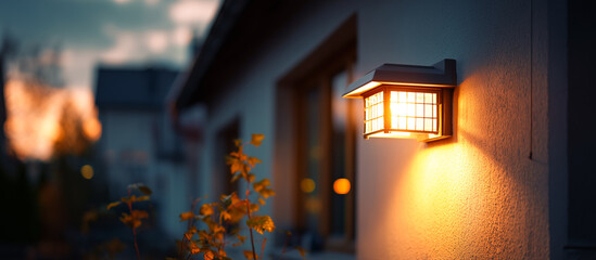 LED security light on house exterior