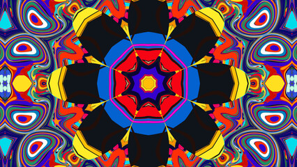 abstract seamless flower psychedelic pattern