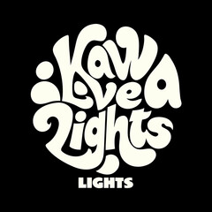 Kwanzaa Love Lights Retro Groovy Typography text lettering
