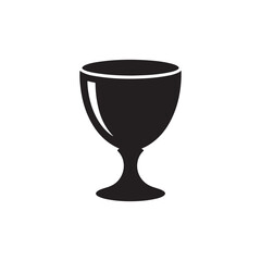 Elegant black silhouette of a wine goblet, perfect for various design projects and culinary visuals