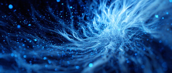 electric blue particle storm, dynamic motion, futuristic abstract energy