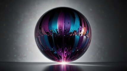 Abstract sphere with vibrant color streaks