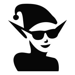 Cool Christmas Party Elf with Sunglasses
