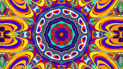 Psychedelic Sacred Geometry Mandala, Music Visualizer Background